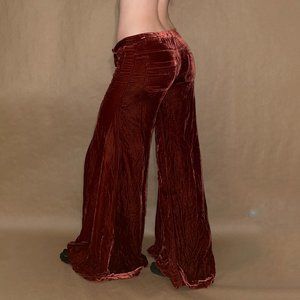 Free People velour flared pants
